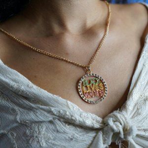 20 Inch Gold Black Lives Matter Necklace
